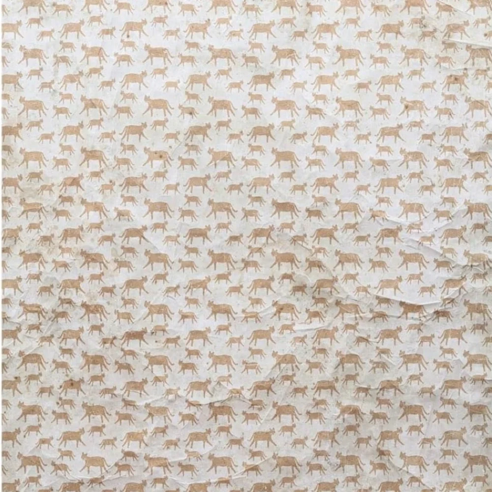 Creative Co-Op Cream and Tan Animal Print Wallpaper
